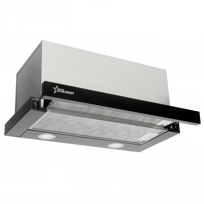 Hota incorporabila telescopica STARCREST STH-550BK, Putere de absorbtie 550 m3/h, 1 Motor, 2 Trepte putere, 60 cm, Negru [5]