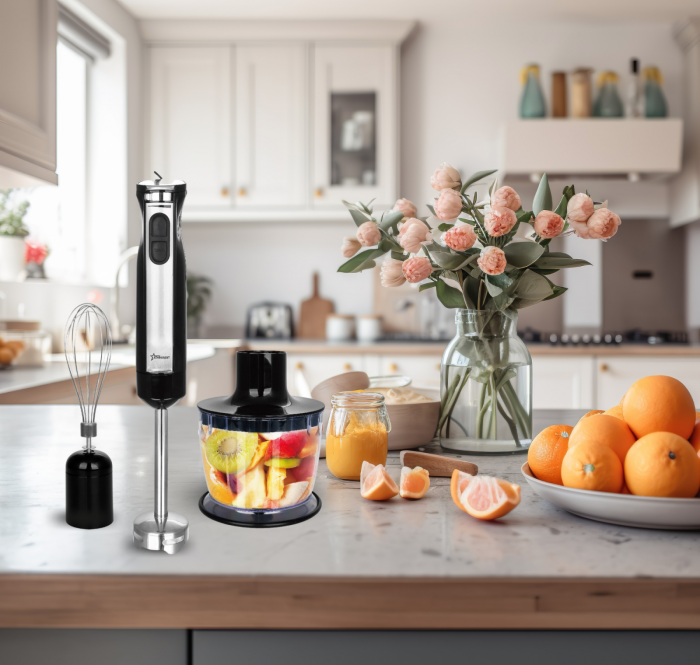 Mixer vertical STARCREST SBS-E800, 800W, viteza variabila, tocator, tel, cana de mixat, negru/inox [4]