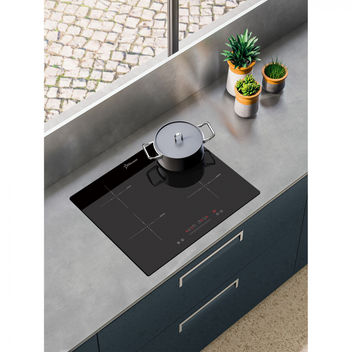 Plita incorporabila STARCREST SIH-6060, Inductie, 4 Zone de gatit, Touch Control, Booster, Timer, Sticla Neagra [4]