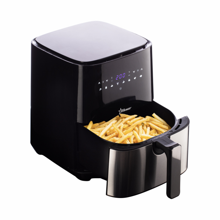 Friteuza digitala cu aer cald XL STARCREST SFR-5050X, 1450 W, 5 Litri, Termostat 80 - 200 °C, 8 programe predefinite, Negru [3]