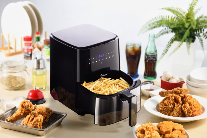 Friteuza digitala cu aer cald XL STARCREST SFR-5050X, 1450 W, 5 Litri, Termostat 80 - 200 °C, 8 programe predefinite, Negru [7]