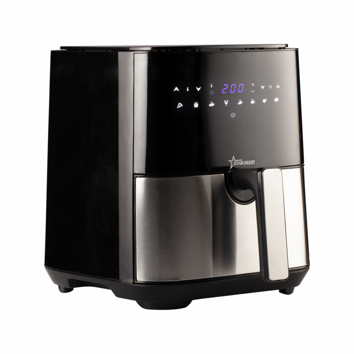 Friteuza digitala cu aer cald XL STARCREST SFR-5050X, 1450 W, 5 Litri, Termostat 80 - 200 °C, 8 programe predefinite, Negru [2]