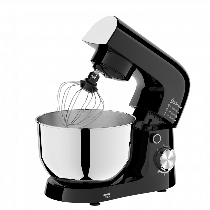 Robot de bucatarie STARCREST SKM-1015BK, 1500 W, Bol 4.5 L Inox, 5 Accesorii, 10 Viteze + Pulse, Negru [4]