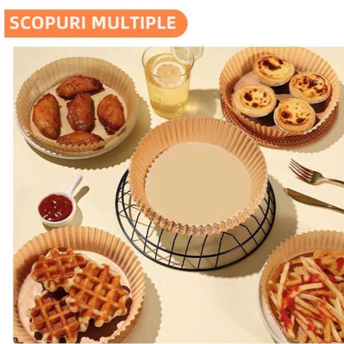 Set 50 hartii de copt pentru friteuza Unica folosinta 16x20x4.5 cm, Maro - STARCREST [3]