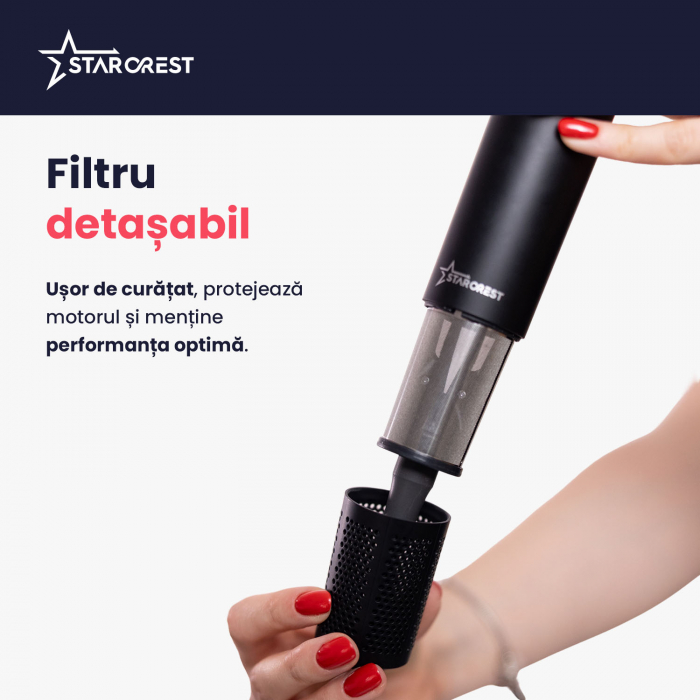 Uscator de par STARCREST SHD-2BK, 1600 W, 110.000 RPM, Ionizare, 3 Trepte de temperatura, 2 Trepte de viteza, Buton de aer rece, Negru [4]