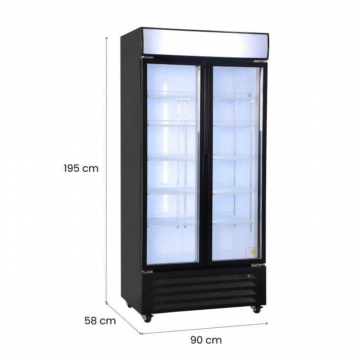 Vitrina frigorifica profesionala cu 2 usi STARCREST SPS-2D590DC, 590 L, Caseta luminoasa, Display Temperatura, Panou comanda Digital, Iluminare LED, Roti, H 195 cm [7]