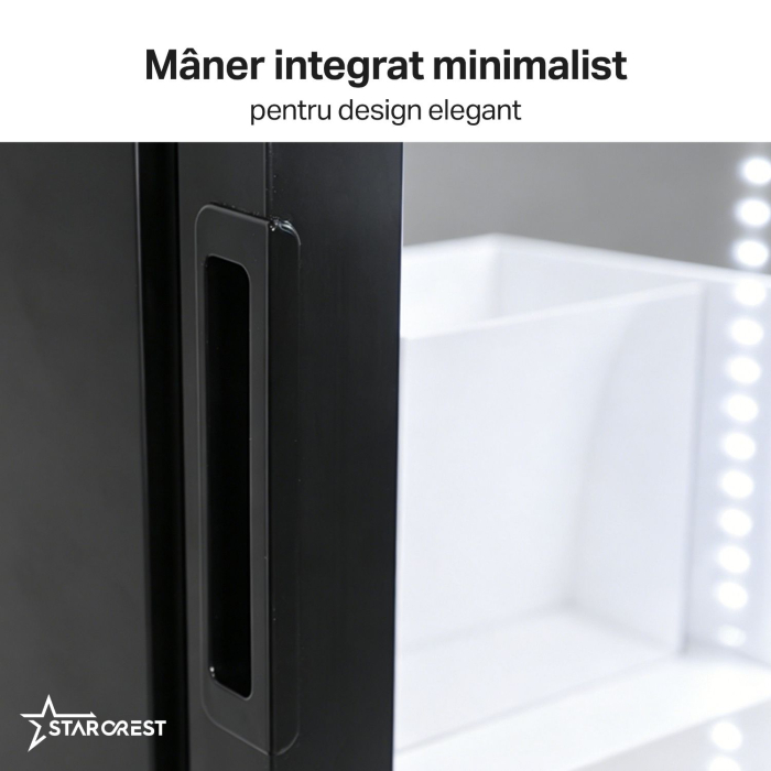 Vitrina frigorifica profesionala STARCREST SPS-150DC, 150 L, Caseta luminoasa, Display Temperatura, Panou comanda Digital, Iluminare LED, H 188 cm [6]