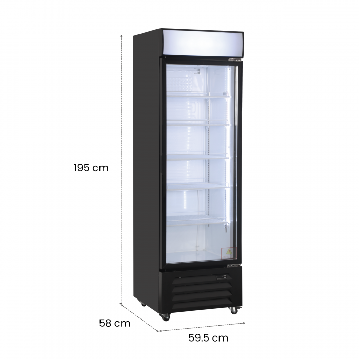 Vitrina frigorifica profesionala STARCREST SPS-360DC, 360 L, Caseta luminoasa, Display Temperatura, Panou comanda Digital, Iluminare LED, Roti, H 195 cm [8]