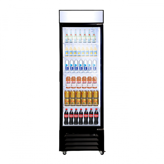 Vitrina frigorifica profesionala STARCREST SPS-360DC, 360 L, Caseta luminoasa, Display Temperatura, Panou comanda Digital, Iluminare LED, Roti, H 195 cm