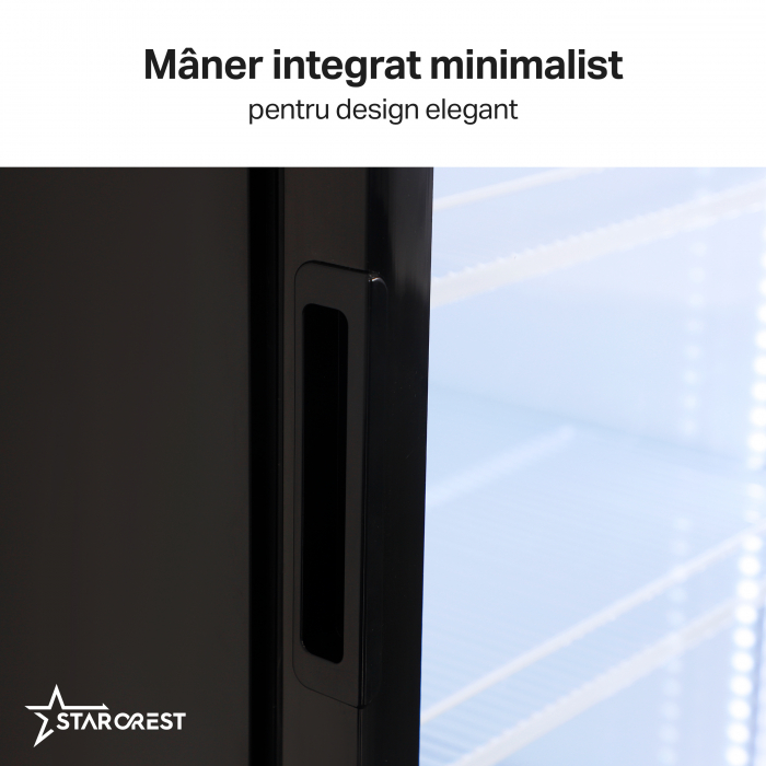 Vitrina frigorifica profesionala STARCREST SPS-360DC, 360 L, Caseta luminoasa, Display Temperatura, Panou comanda Digital, Iluminare LED, Roti, H 195 cm [5]