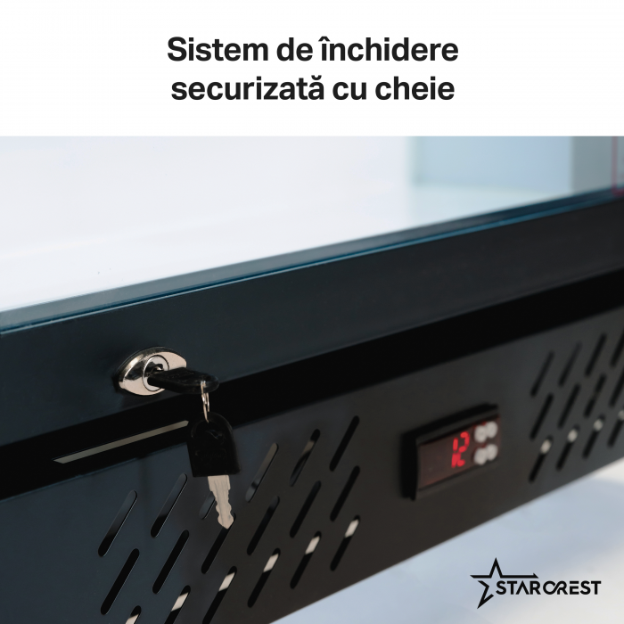 Vitrina frigorifica profesionala STARCREST SPS-460WH, 460 L, 0-10℃, Display Temperatura, Panou comanda Digital, Iluminare LED, H 192 cm [3]