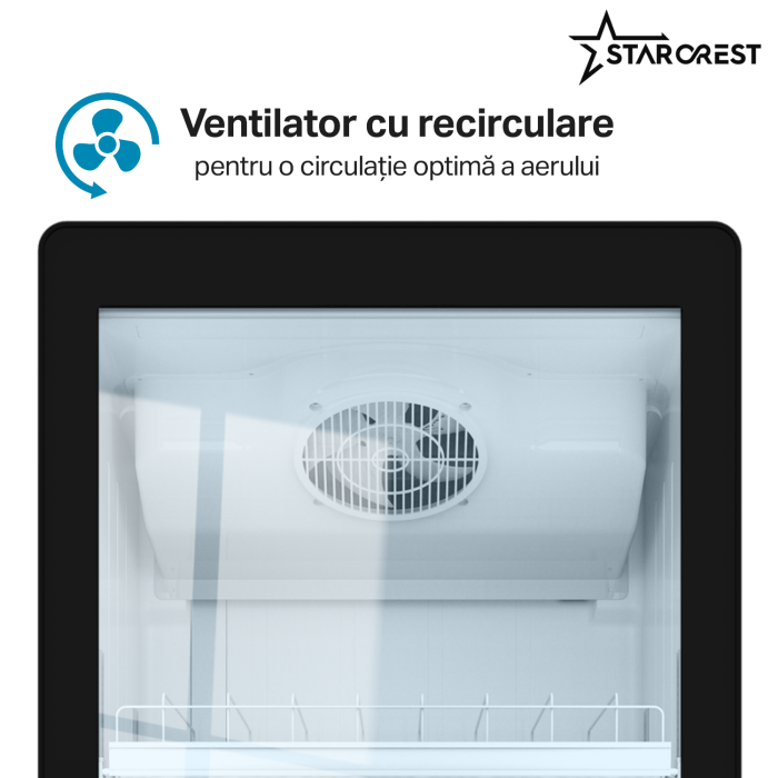 Vitrina frigorifica profesionala STARCREST SPS-591BK, 591 L, Termostat reglabil, Iluminare LED, H 194.5 cm, Negru [5]
