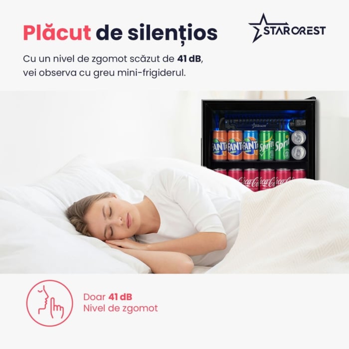 Vitrina frigorifica STARCREST SBC-5010BK, 46 L, Control temperatura, Usa sticla, H 48.8 cm, Negru [6]