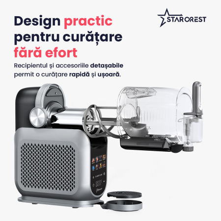 Aparat pentru Slushy/Granita si Inghetata STARCREST IceMix SSI-2518PRO, 2.5L, Panou de control tactil, 8 Programe, Carte retete, Gri/Negru [4]