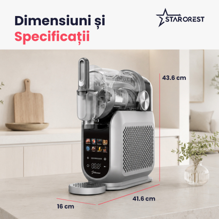 Aparat pentru Slushy/Granita si Inghetata STARCREST IceMix SSI-2518PRO, 2.5L, Panou de control tactil, 8 Programe, Carte retete, Gri/Negru [5]