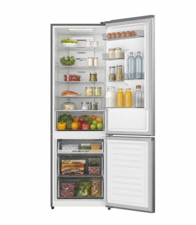 Combina frigorifica STARCREST SCN-405D-IX, 405 L, Total NoFrost, Clasa E, Display digital, Iluminare LED, Suprafata inox antiamprenta, Usi reversibile, H 185.5 cm, Inox [1]
