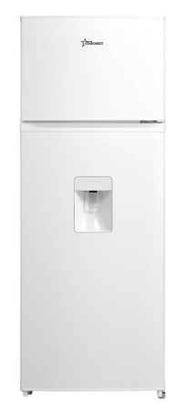 Electrocasnice Mari - Frigider cu 2 usi STARCREST SF-204WD-WHE, 199 L, Clasa E, Dozator Apa, Iluminare LED, Termostat Ajustabil, Usi reversibile, H 143 cm, Alb