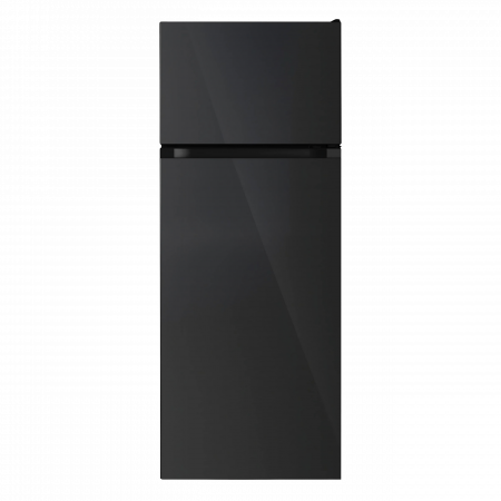 Frigider - Frigider cu 2 usi STARCREST SF-208GLS-BK, 208 L, Clasa E, Iluminare LED, Usi reversibile, H 140 cm, Sticla Neagra