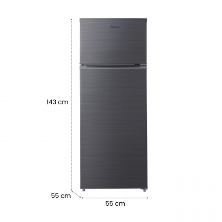 Frigider cu 2 usi STARCREST SF-210DX-E, 210 L, Clasa E, Iluminare LED, Termostat Ajustabil, Usi reversibile, H 143 cm, Inox Negru [9]