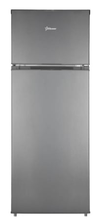 Frigider - Frigider cu 2 usi STARCREST SF-210DX-E, 210 L, Clasa E, Iluminare LED, Termostat Ajustabil, Usi reversibile, H 143 cm, Inox Negru