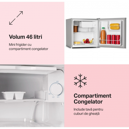 Frigider minibar STARCREST SMB-46SLV, 46 l, Clasa E, H 49.5 cm, Gri [1]