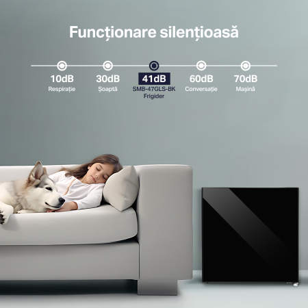 Frigider minibar STARCREST SMB-47GLS-BK, Design modern, 46 l, Clasa E, H 48.8 cm, Sticla Neagra [7]