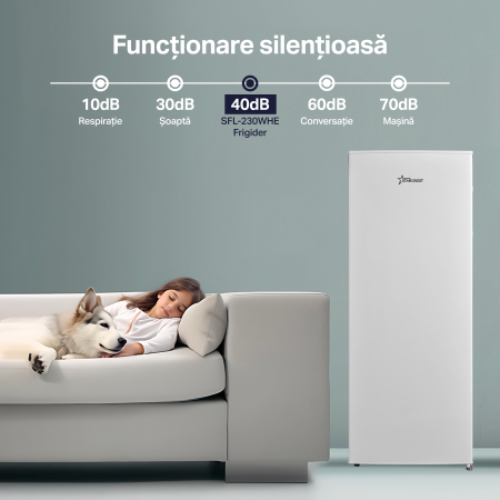 Frigider - Racitor cu o usa STARCREST SFL-230WHE, 230 l, Clasa E, Termostat reglabil, Rafturi ajustabile, H 142. cm, Alb [5]