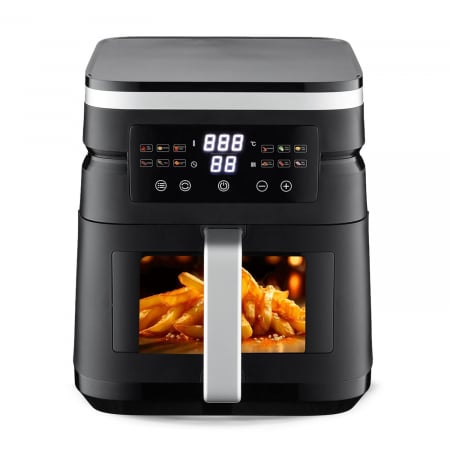 Electrocasnice bucătărie - Friteuza cu aer cald STARCREST SFR-7020WBK, 7 Litri,  2 Elemente incalzire superioara / inferioara, 2000 W, Termostat 80 - 200 °C, 12 programe predefinite, Negru