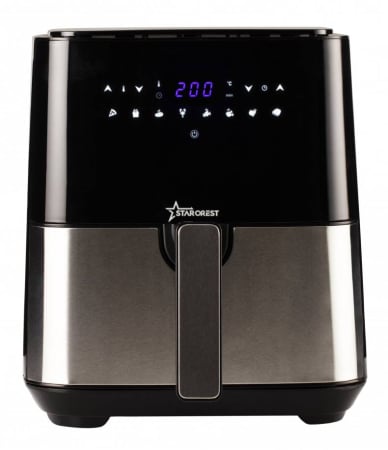 Air fryer - Friteuză cu aer cald - Friteuza digitala cu aer cald XL STARCREST SFR-5050X, 1450 W, 5 Litri, Termostat 80 - 200 °C, 8 programe predefinite, Negru