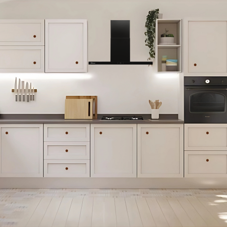 Hota incorporabila decorativa STARCREST SDH-9100X, Putere de absorbtie 800 m3/h, Control touch, Iluminare LED, Clasa B, 90cm, Negru + Sticla neagra [4]