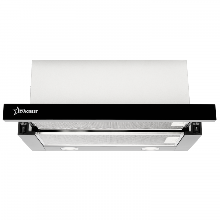 Hotă bucătărie - Hota incorporabila telescopica STARCREST STH-550BK, Putere de absorbtie 550 m3/h, 1 Motor, 2 Trepte putere, 60 cm, Negru