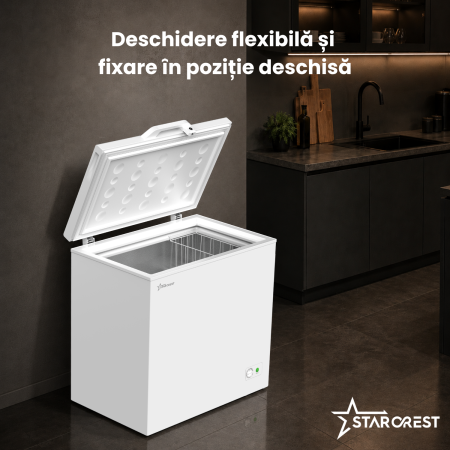 Lada frigorifica STARCREST SCF-195WHE, Clasa E, Capacitate 195L, Sistem convertibil - functie frigider, Termostat reglabil, Alb [2]