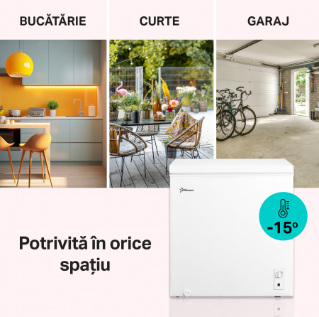 Lada frigorifica STARCREST SCF-198WHE, Clasa E, Capacitate 198L, Sistem convertibil - functie frigider, Termostat reglabil, Alb [1]