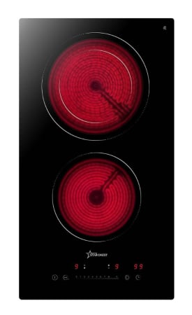 Electrocasnice Mari - Plita incorporabila STARCREST SEH-30P2, Vitroceramica, 2 zone de gatit, 9 trepte de putere, 3200 W, Slider Touch control, Timer, Sticla Neagra