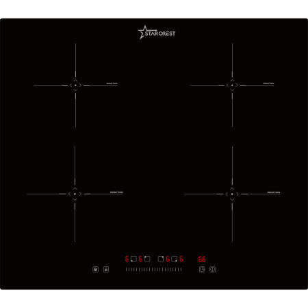 Plită incorporabilă - Plita incorporabila STARCREST SIH-6060, Inductie, 4 Zone de gatit, Touch Control, Booster, Timer, Sticla Neagra