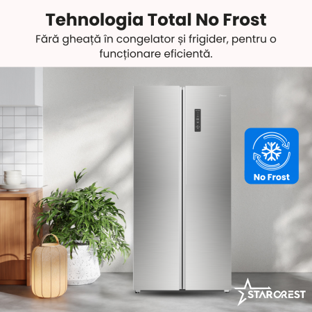 Side by Side STARCREST SSBS-473IXE, Clasa E, No Frost, 473 L, H 178.5 cm, Display digital, Compresor Inverter, Inox [5]