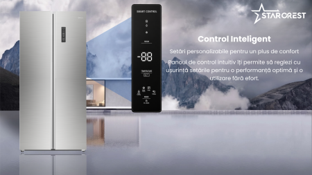 Side by Side STARCREST SSBS-473IXE, Clasa E, No Frost, 473 L, H 178.5 cm, Display digital, Compresor Inverter, Inox [7]