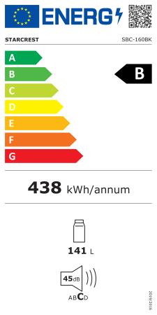 Vitrina frigorifica profesionala STARCREST SBC-160BK, 141 L, Termostat reglabil, Iluminare LED, H 104 cm, Negru [8]
