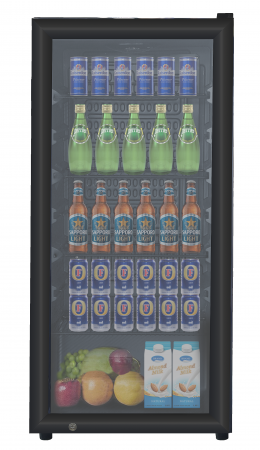 Vitrină frigorifică - Vitrina frigorifica profesionala STARCREST SBC-160BK, 160 L, Termostat reglabil, Iluminare LED, H 104 cm, Negru