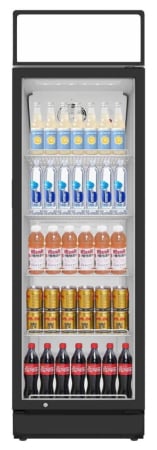 Vitrină frigorifică - Vitrina frigorifica profesionala STARCREST SPS-300DC, 300 L, Caseta Luminoasa, Termostat reglabil, Iluminare LED, H 193 cm, Negru