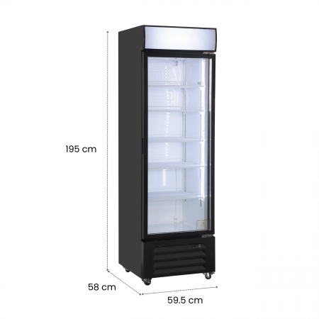 Vitrina frigorifica profesionala STARCREST SPS-360DC, 360 L, Caseta luminoasa, Display Temperatura, Panou comanda Digital, Iluminare LED, Roti, H 195 cm [7]