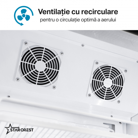 Vitrina frigorifica profesionala STARCREST SPS-360DC, 360 L, Caseta luminoasa, Display Temperatura, Panou comanda Digital, Iluminare LED, Roti, H 195 cm [5]