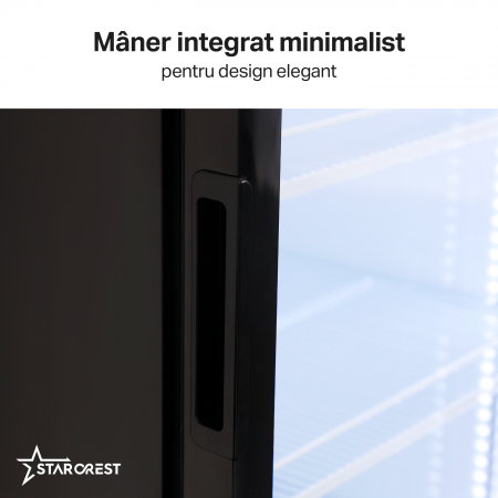 Vitrina frigorifica profesionala STARCREST SPS-360DC, 360 L, Caseta luminoasa, Display Temperatura, Panou comanda Digital, Iluminare LED, Roti, H 195 cm [4]