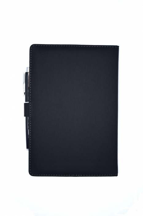 Agenda din piele cu pix negru [2]