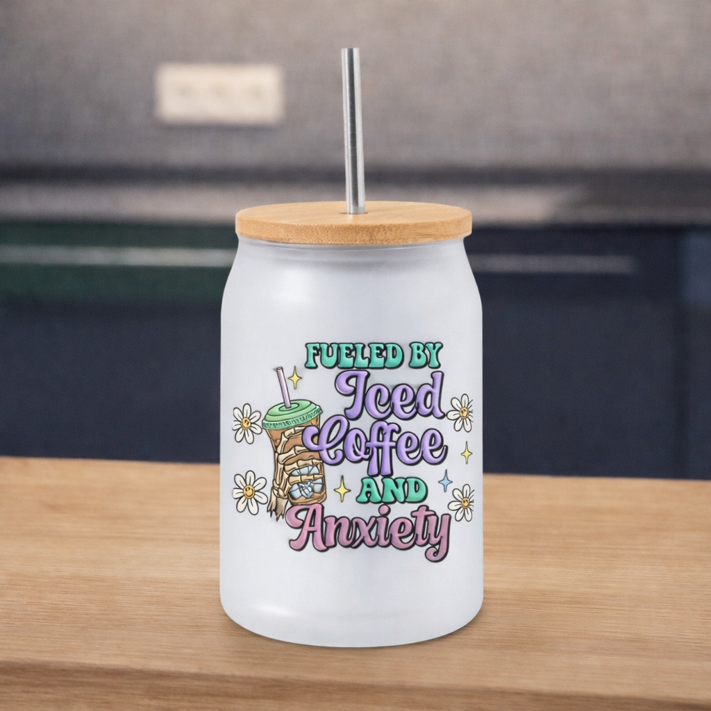 Pahar Personalizat Fueled by Iced Coffee and Anxiety [2]