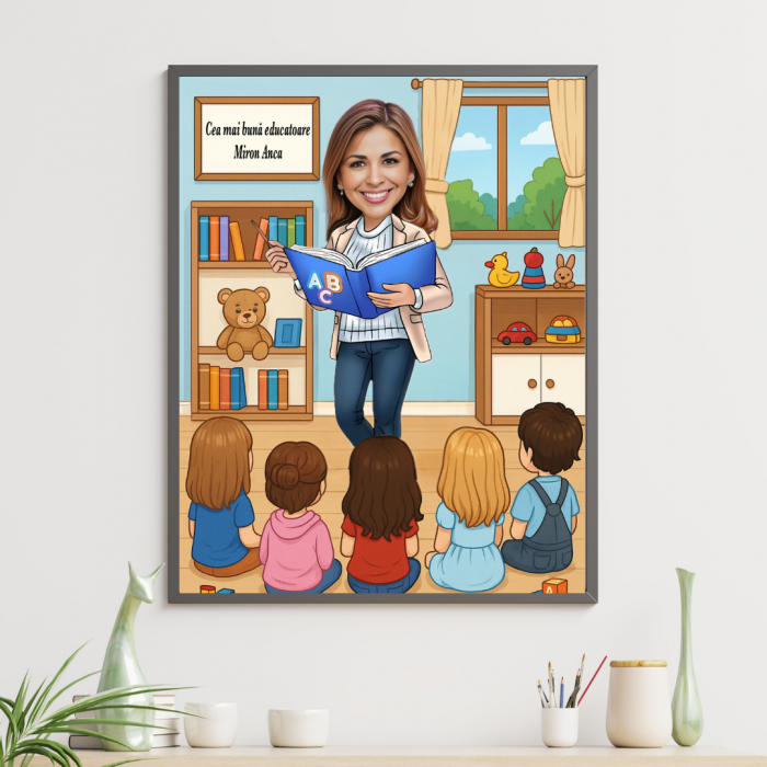 Tablou personalizat Cartoon Educatoare [1]