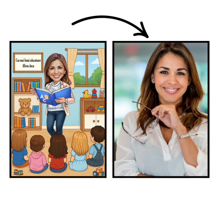 Tablou personalizat Cartoon Educatoare [2]
