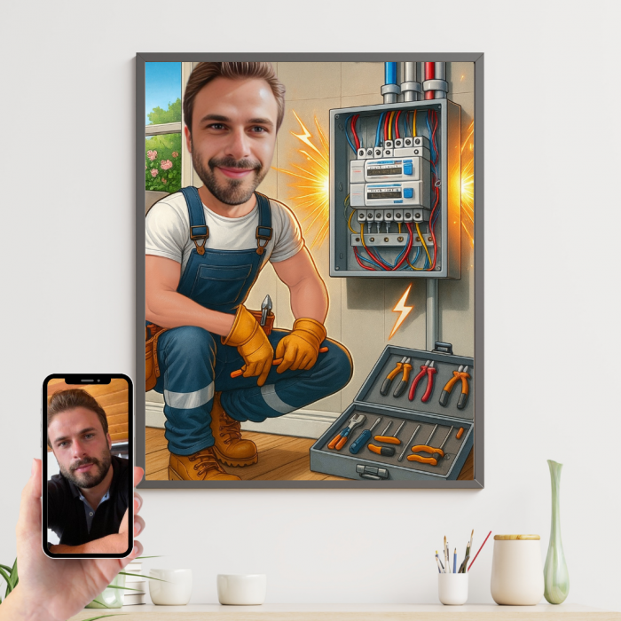 Tablou personalizat Cartoon Electrician [1]
