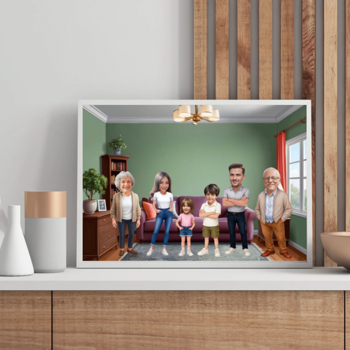 Tablou Personalizat Cartoon de Familie - 3 Persoane [1]