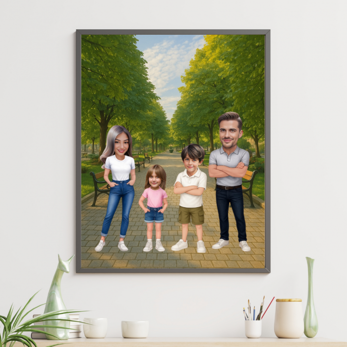 Tablou Personalizat Cartoon de Familie - 3 Persoane [1]